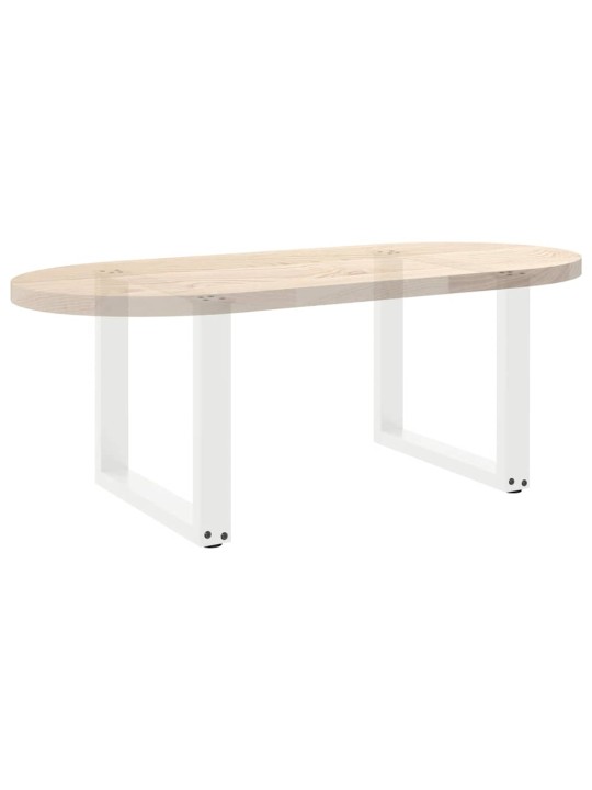 Nohy konferenčního stolku ve tvaru u, 2 ks, bílé, 50 x (42-43) cm, ocel