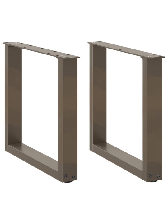 Nohy konferenčního stolku ve tvaru u, 2 ks, přírodní ocel, 50 x (42-43) cm, ocel