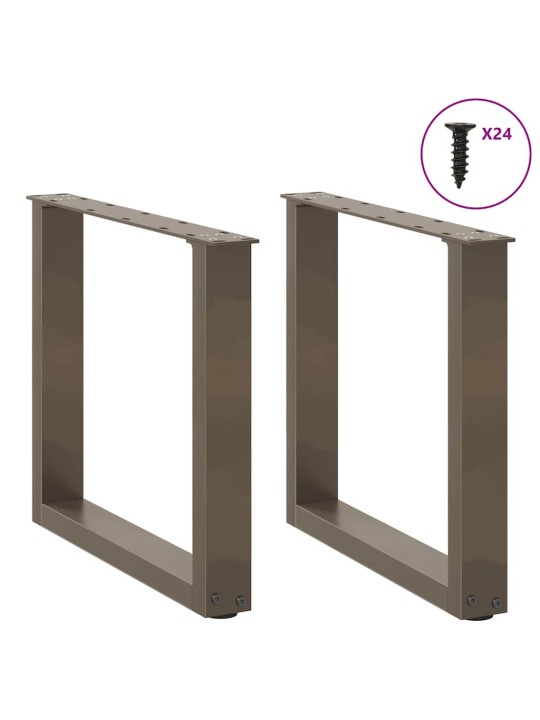 Nohy konferenčního stolku ve tvaru u, 2 ks, přírodní ocel, 50 x (42-43) cm, ocel