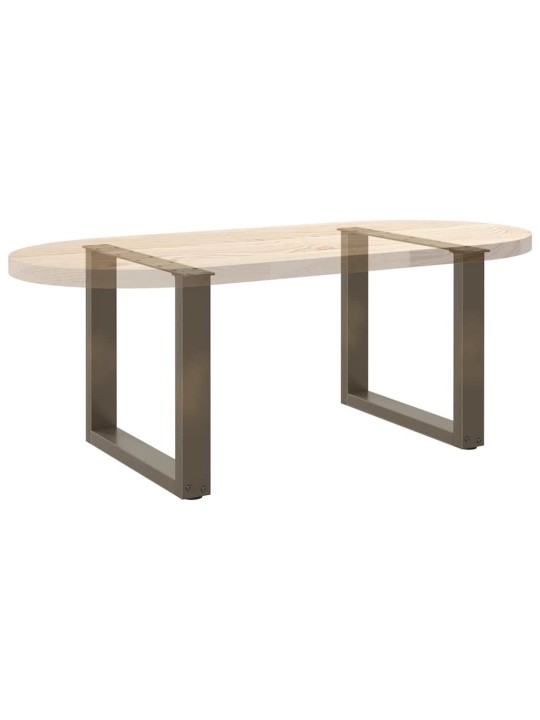 Nohy konferenčního stolku ve tvaru u, 2 ks, přírodní ocel, 50 x (42-43) cm, ocel