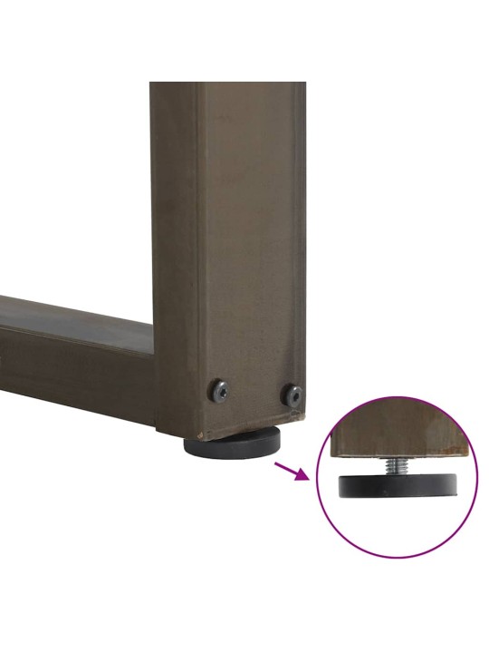 Nohy konferenčního stolku ve tvaru u, 2 ks, přírodní ocel, 50 x (42-43) cm, ocel