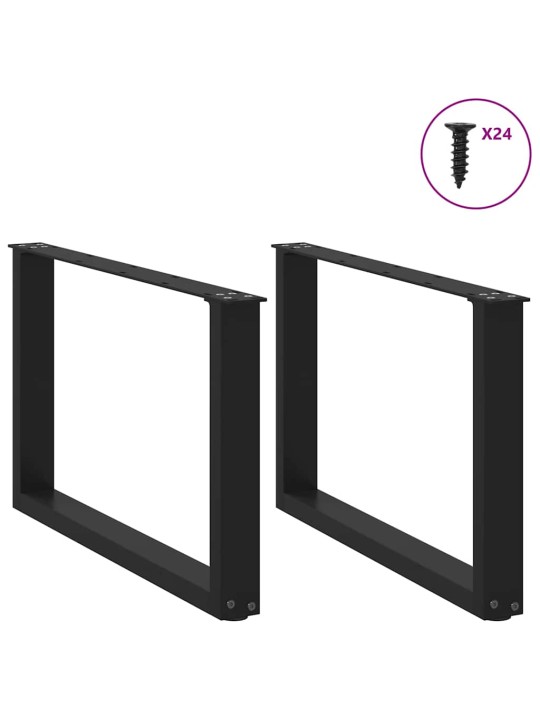 Nohy konferenčního stolku ve tvaru u, 2 ks, černé, 60 x (42-43) cm, ocel