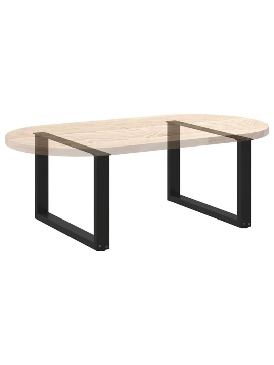 Nohy konferenčního stolku ve tvaru u, 2 ks, černé, 60 x (42-43) cm, ocel