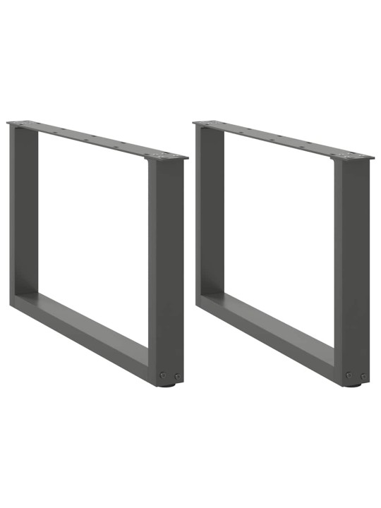 Nohy konferenčního stolku ve tvaru u 2 ks antracitové 60 x (42-43) cm ocelové