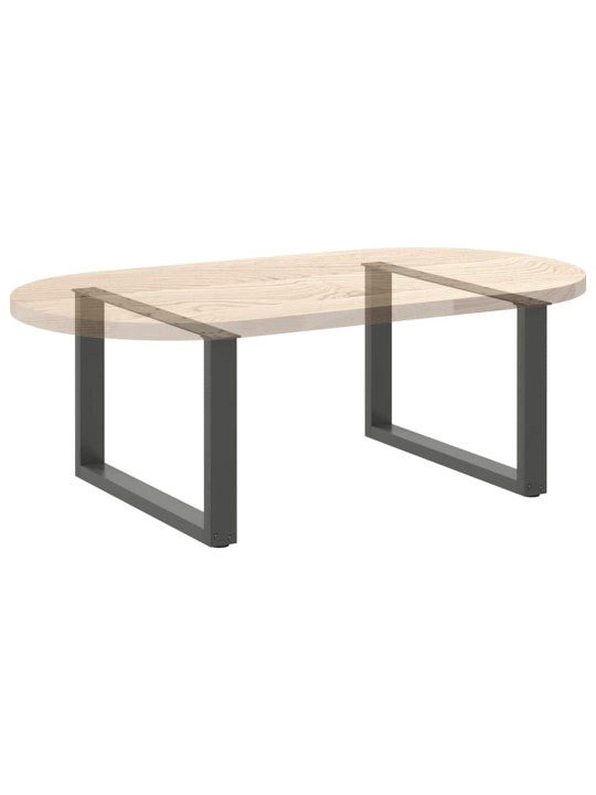 Nohy konferenčního stolku ve tvaru u 2 ks antracitové 60 x (42-43) cm ocelové