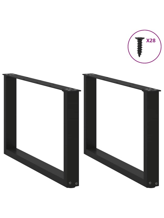 Nohy konferenčního stolku ve tvaru u, 2 ks, černé, 70 x (42-43) cm, ocel