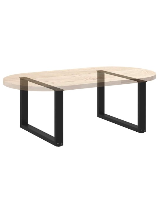 Nohy konferenčního stolku ve tvaru u, 2 ks, černé, 70 x (42-43) cm, ocel