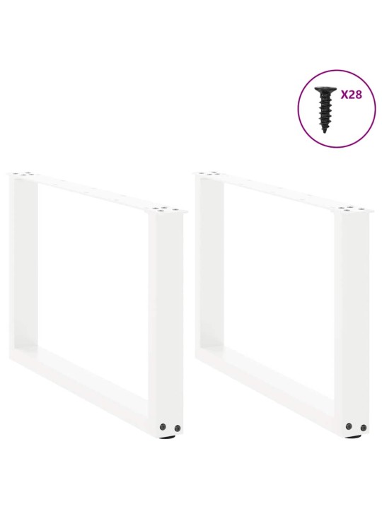 Nohy konferenčního stolku ve tvaru u, 2 ks, bílé, 70 x (42-43) cm, ocel