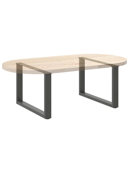 Nohy konferenčního stolku ve tvaru u 2 ks antracitové 70 x (42-43) cm ocelové