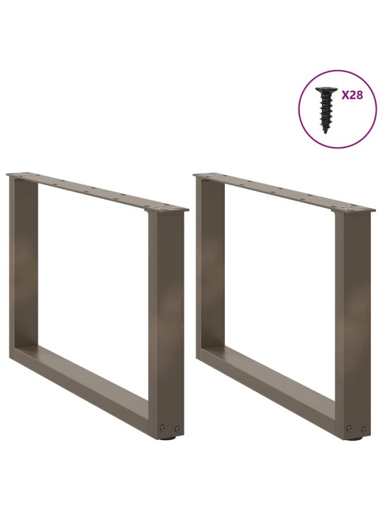 Nohy konferenčního stolku ve tvaru u, 2 ks, přírodní ocel, 70 x (42-43) cm, ocel