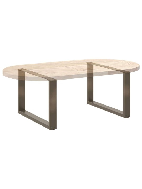 Nohy konferenčního stolku ve tvaru u, 2 ks, přírodní ocel, 70 x (42-43) cm, ocel
