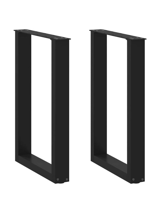 Nohy k jídelnímu stolu ve tvaru u, 2 ks, černé, 50 x (72-73) cm, ocel