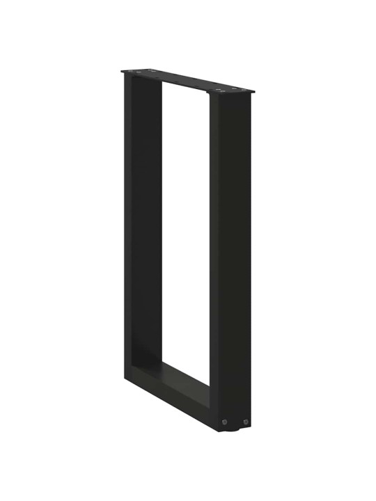 Nohy k jídelnímu stolu ve tvaru u, 2 ks, černé, 50 x (72-73) cm, ocel