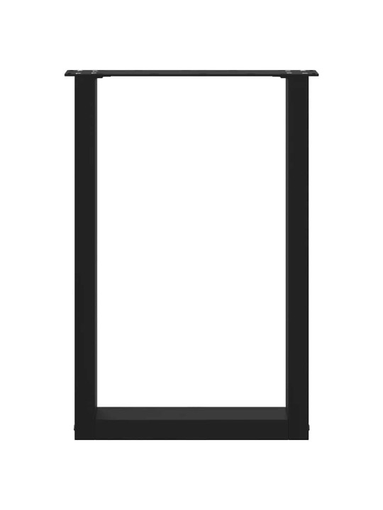 Nohy k jídelnímu stolu ve tvaru u, 2 ks, černé, 50 x (72-73) cm, ocel