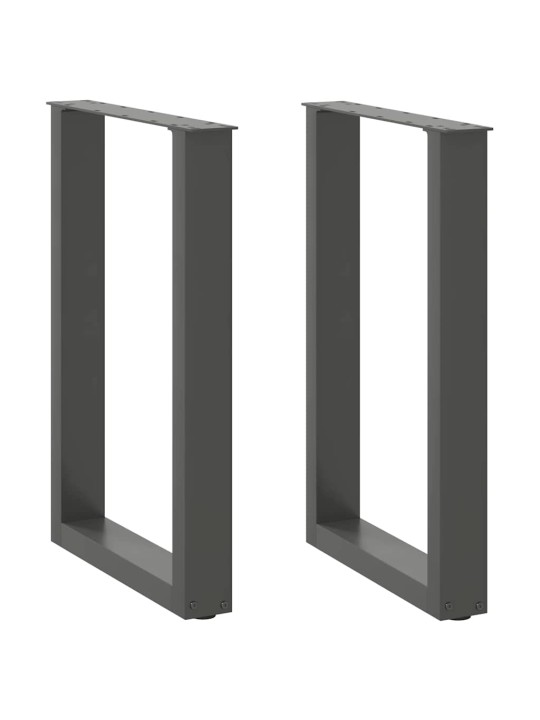 Nohy k jídelnímu stolu ve tvaru u 2 ks antracitové 50 x (72-73) cm ocelové