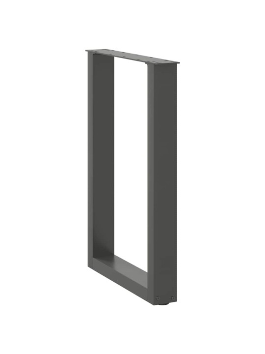 Nohy k jídelnímu stolu ve tvaru u 2 ks antracitové 50 x (72-73) cm ocelové