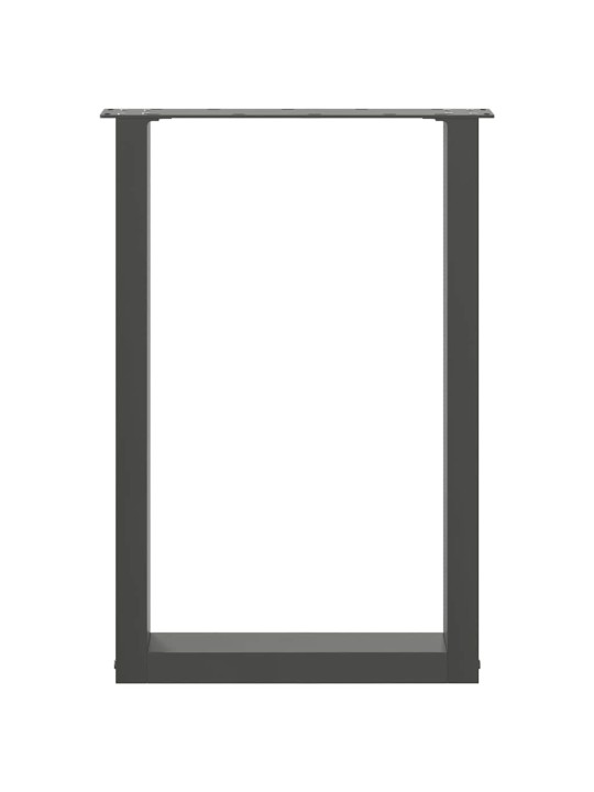 Nohy k jídelnímu stolu ve tvaru u 2 ks antracitové 50 x (72-73) cm ocelové