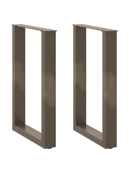 Nohy k jídelnímu stolu ve tvaru u, 2 ks, přírodní ocel, 50 x (72-73) cm, ocel