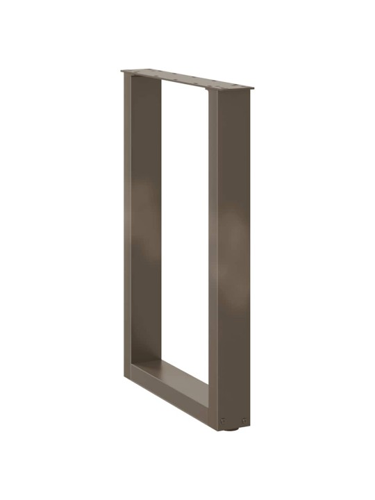 Nohy k jídelnímu stolu ve tvaru u, 2 ks, přírodní ocel, 50 x (72-73) cm, ocel