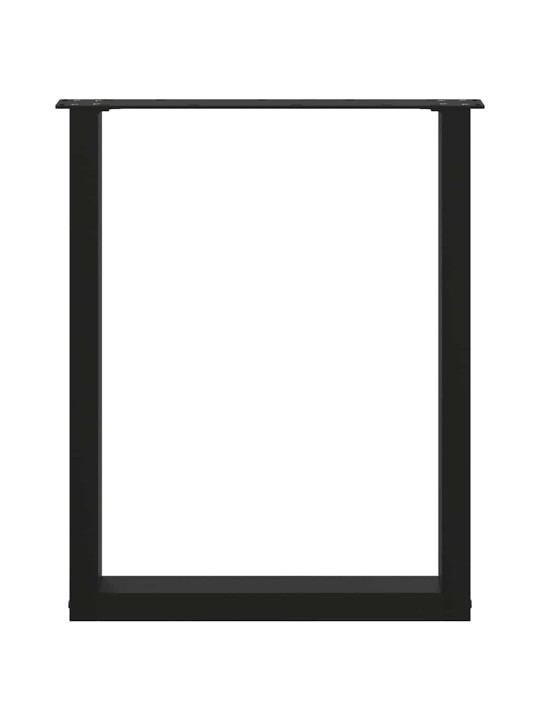 Nohy k jídelnímu stolu ve tvaru u, 2 ks, černé, 60 x (72-73) cm, ocel