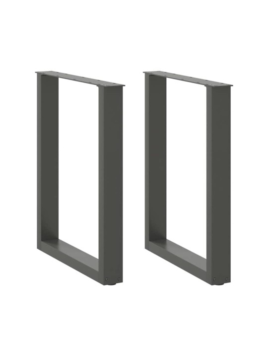 Nohy k jídelnímu stolu ve tvaru u 2 ks antracitové 60 x (72-73) cm ocelové