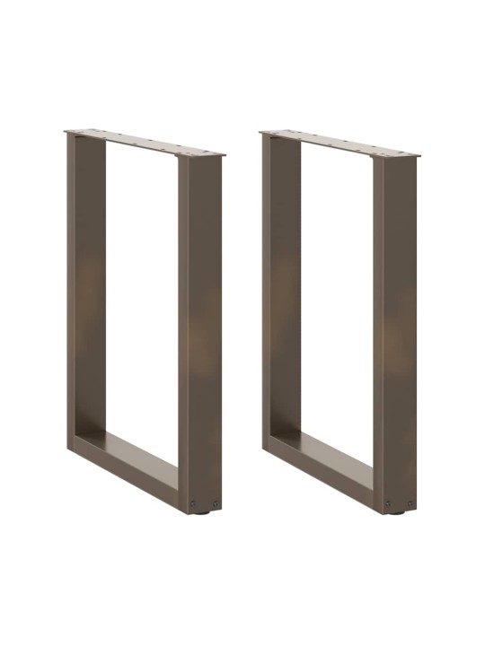 Nohy k jídelnímu stolu ve tvaru u, 2 ks, přírodní ocel, 60 x (72-73) cm, ocel