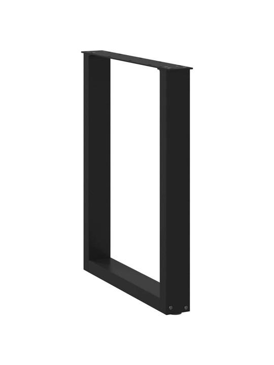 Nohy k jídelnímu stolu ve tvaru u, 2 ks, černé, 70 x (72-73) cm, ocel