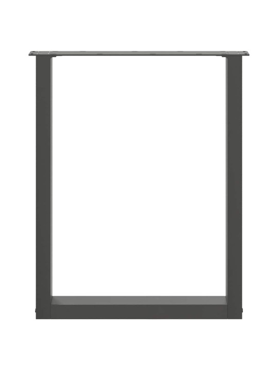Nohy k jídelnímu stolu ve tvaru u, 2 ks, černé, 70 x (72-73) cm, ocel