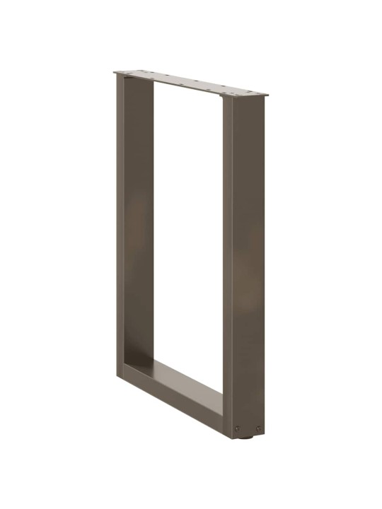 Nohy k jídelnímu stolu ve tvaru u, 2 ks, přírodní ocel, 70 x (72-73) cm, ocel