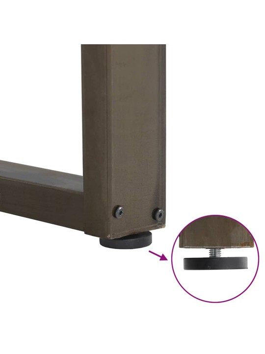 Nohy k jídelnímu stolu ve tvaru u, 2 ks, přírodní ocel, 70 x (72-73) cm, ocel