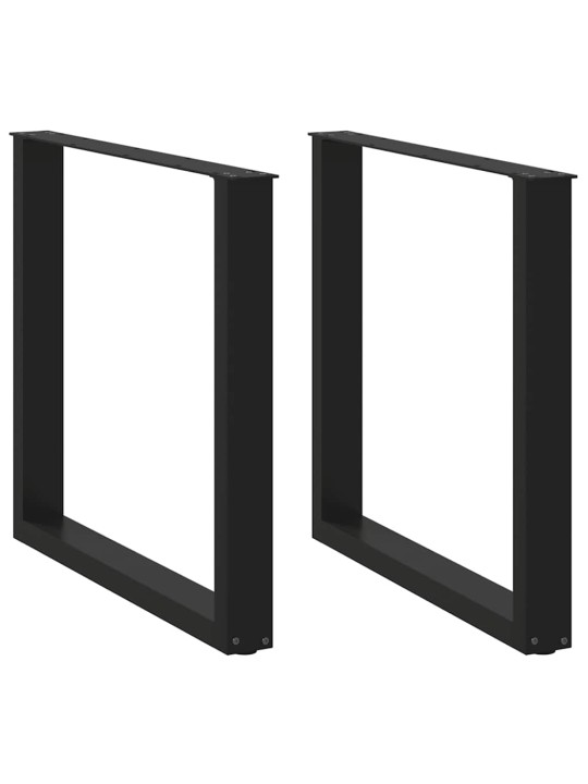Nohy k jídelnímu stolu ve tvaru u, 2 ks, černé, 80 x (72-73) cm, ocel