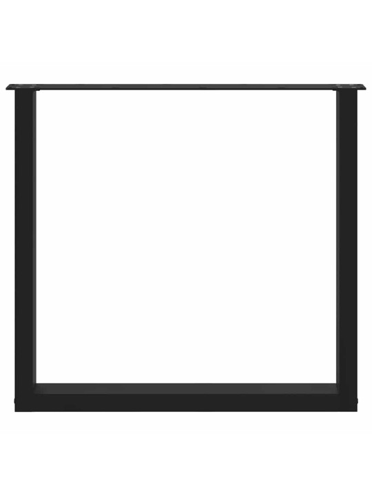 Nohy k jídelnímu stolu ve tvaru u, 2 ks, černé, 80 x (72-73) cm, ocel