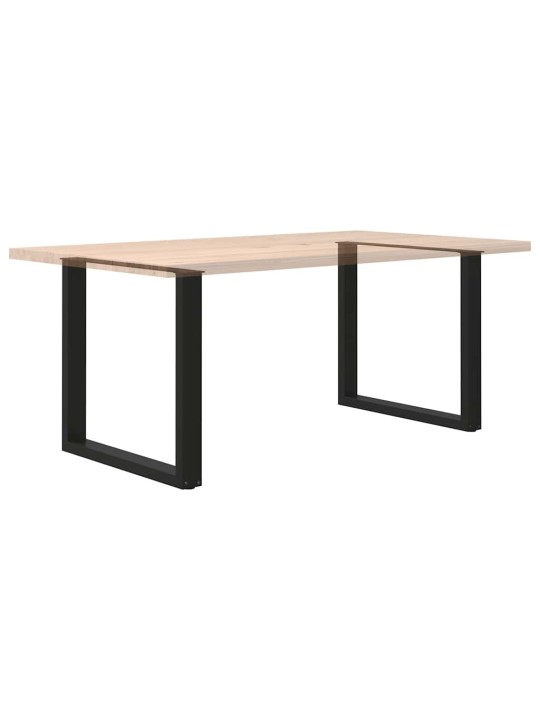 Nohy k jídelnímu stolu ve tvaru u, 2 ks, černé, 80 x (72-73) cm, ocel