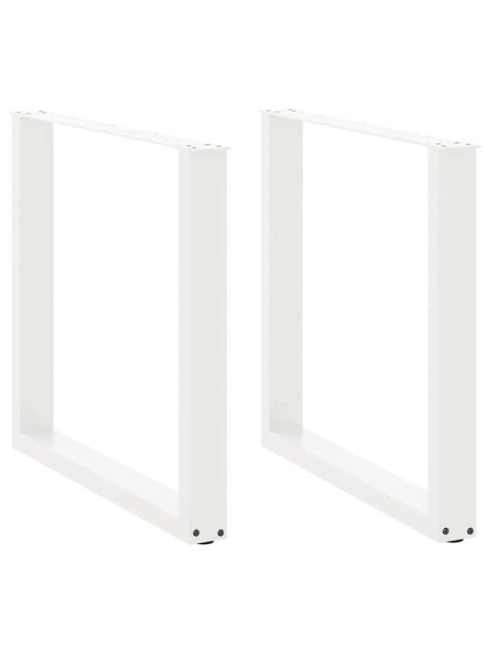 Nohy k jídelnímu stolu ve tvaru u, 2 ks, bílé, 80 x (72-73) cm, ocel