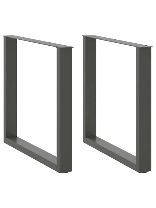 Nohy k jídelnímu stolu ve tvaru u, 2 ks, antracitové, 80 x (72-73) cm, ocel