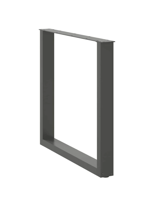 Nohy k jídelnímu stolu ve tvaru u, 2 ks, antracitové, 80 x (72-73) cm, ocel