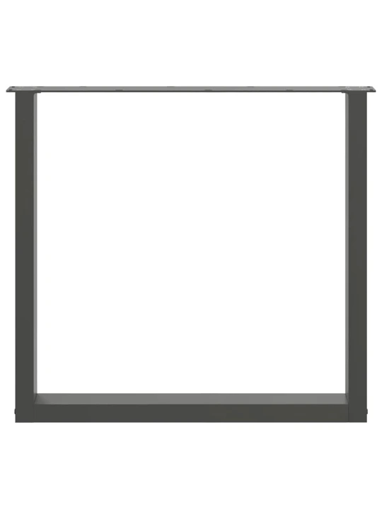 Nohy k jídelnímu stolu ve tvaru u, 2 ks, antracitové, 80 x (72-73) cm, ocel