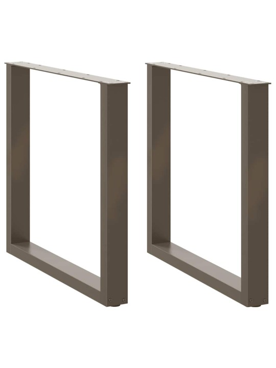 Nohy k jídelnímu stolu ve tvaru u, 2 ks, přírodní ocel, 80 x (72-73) cm, ocel