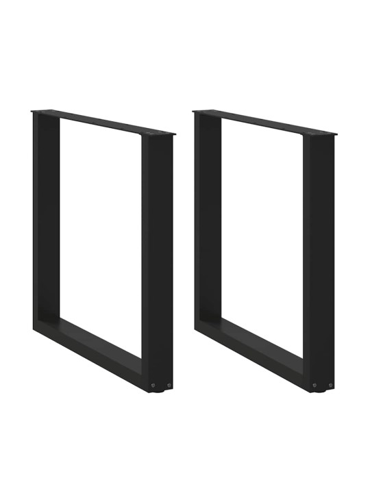 Nohy k jídelnímu stolu ve tvaru u, 2 ks, černé, 90 x (72-73) cm, ocel