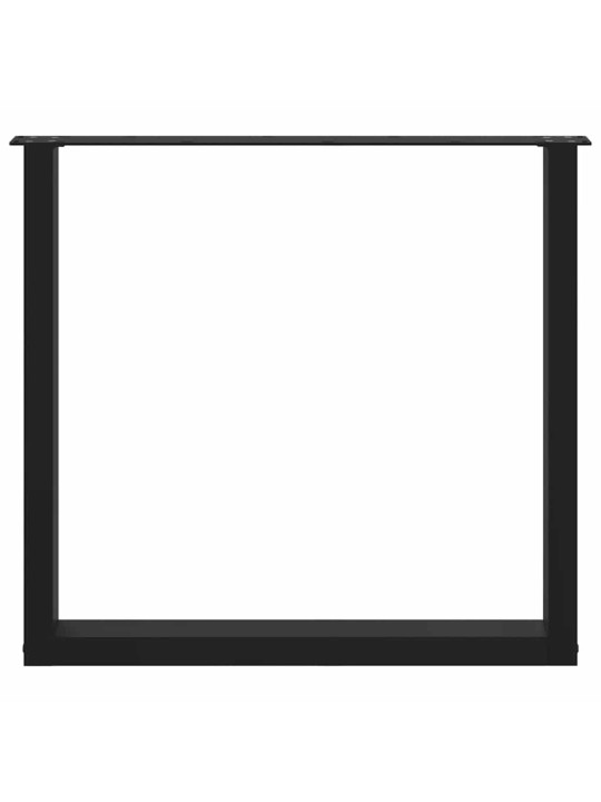 Nohy k jídelnímu stolu ve tvaru u, 2 ks, černé, 90 x (72-73) cm, ocel