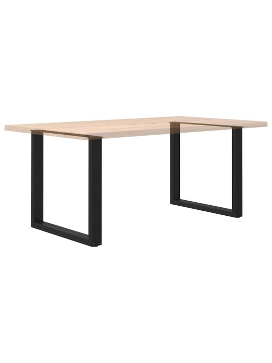 Nohy k jídelnímu stolu ve tvaru u, 2 ks, černé, 90 x (72-73) cm, ocel
