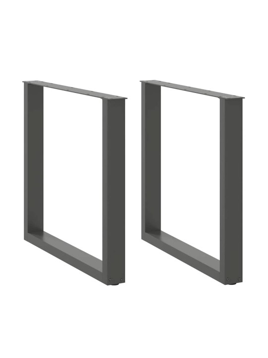 Nohy k jídelnímu stolu ve tvaru u, 2 ks, antracitové, 90 x (72-73) cm, ocel