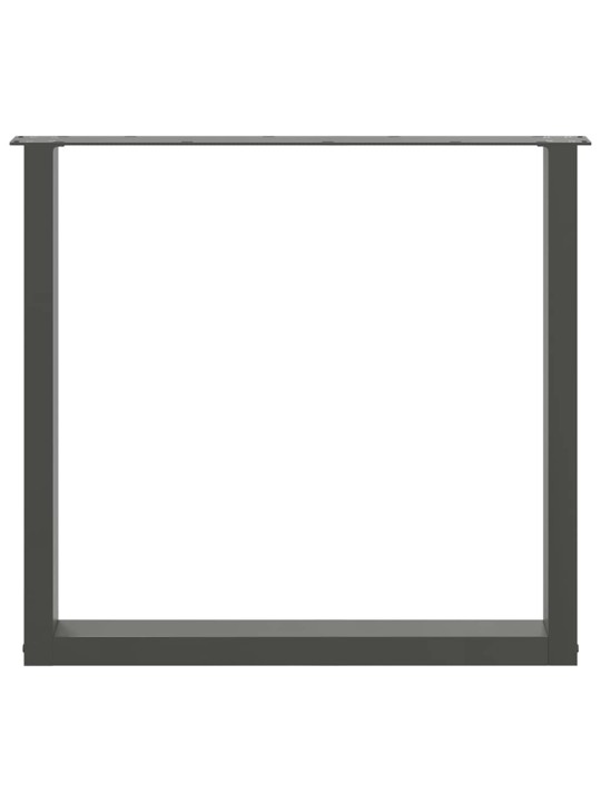 Nohy k jídelnímu stolu ve tvaru u, 2 ks, antracitové, 90 x (72-73) cm, ocel