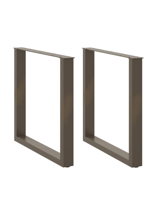 Nohy k jídelnímu stolu ve tvaru u, 2 ks, přírodní ocel, 90 x (72-73) cm, ocel