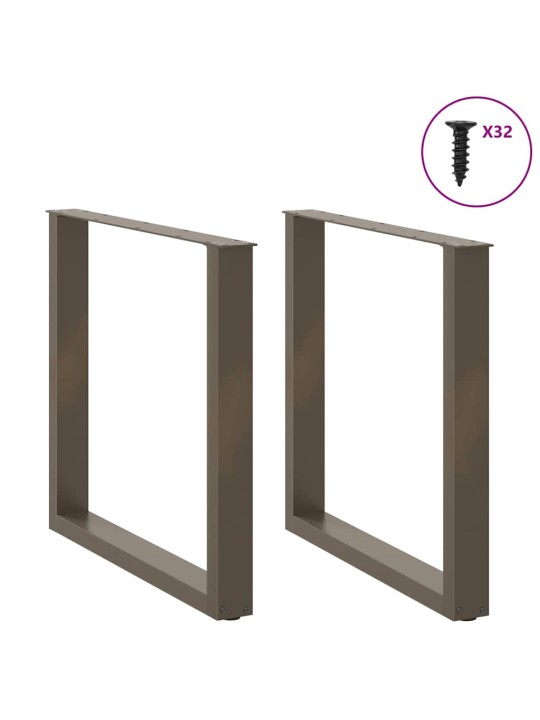 Nohy k jídelnímu stolu ve tvaru u, 2 ks, přírodní ocel, 90 x (72-73) cm, ocel