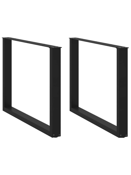 Nohy k jídelnímu stolu ve tvaru u, 2 ks, černé, 100 x (72-73) cm, ocel