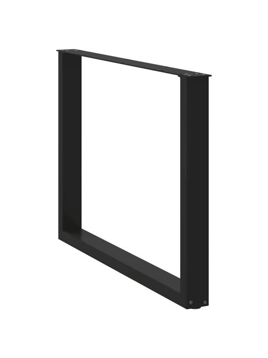 Nohy k jídelnímu stolu ve tvaru u, 2 ks, černé, 100 x (72-73) cm, ocel