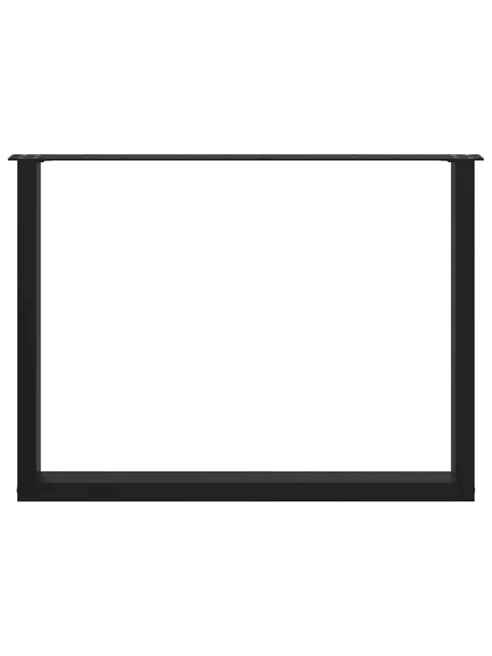 Nohy k jídelnímu stolu ve tvaru u, 2 ks, černé, 100 x (72-73) cm, ocel