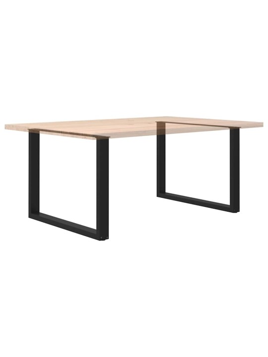 Nohy k jídelnímu stolu ve tvaru u, 2 ks, černé, 100 x (72-73) cm, ocel