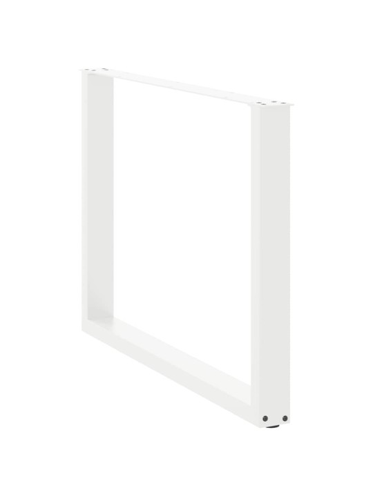 Nohy k jídelnímu stolu ve tvaru u, 2 ks, bílé, 100 x (72-73) cm, ocel